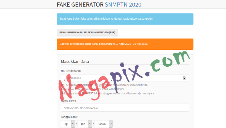 Naufalist.com - Cara Mudah Membuat Fake SNMPTN !